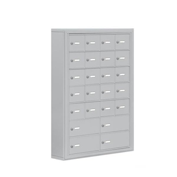 Salsbury Industries Salsbury 19075-24ASK Cell Phone Storage Locker 7 Door High Unit - 5 Inch Deep Compartments - 20 A Doors And 4 B Doors - Aluminum - Surface Mounted - Master Keyed Locks 19075-24ASK